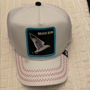 Beach Bum White and Black Seagull Hat